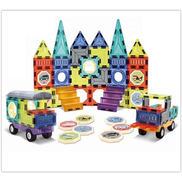 STEM Learning-Magic Magnetic, 42 Pc Tiles,  Ages 3+, Kids Building Toy NEW - Picture 6 of 11